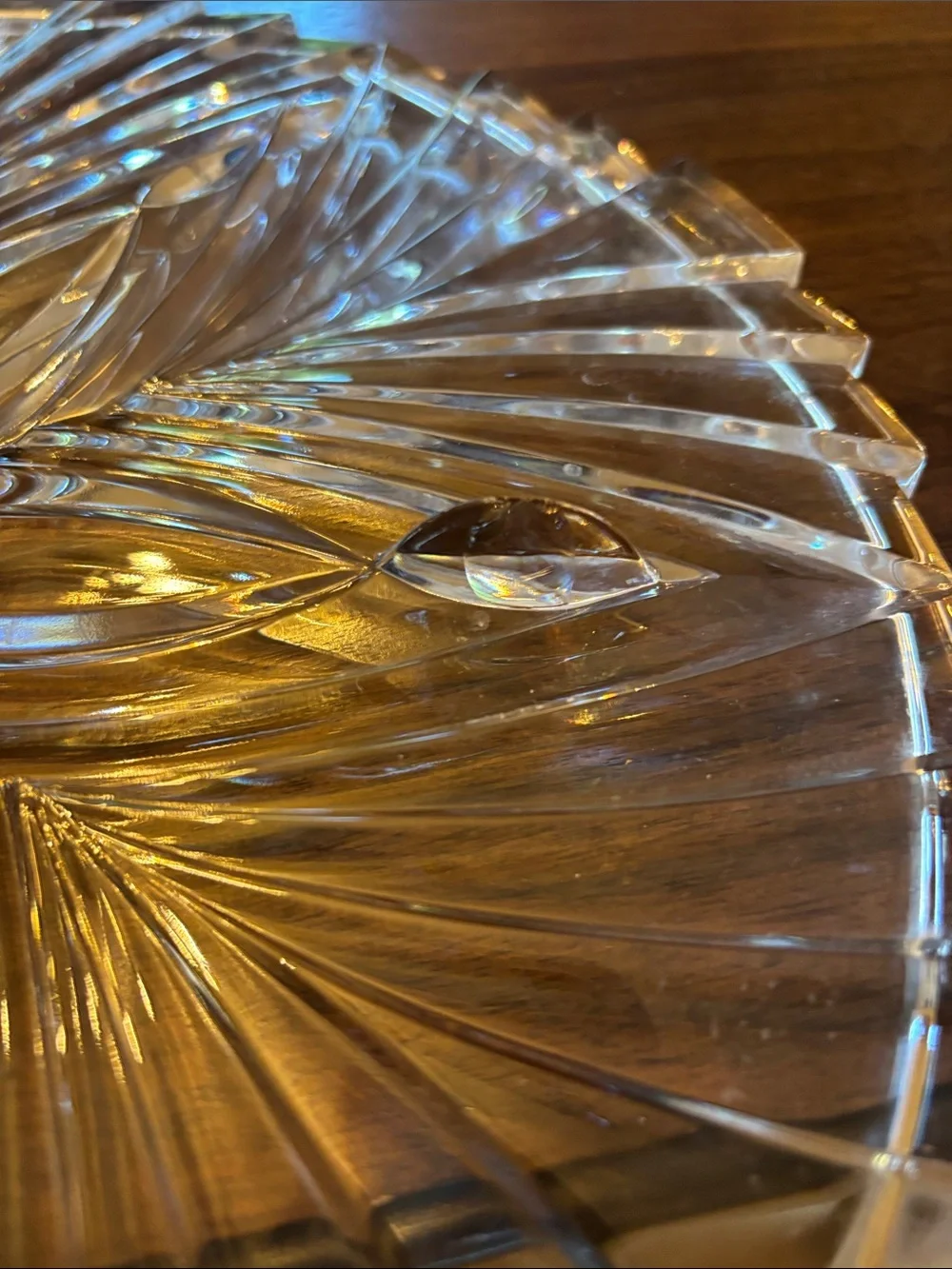 Vintage Noritake Cut Glass Floral Serving Platter
